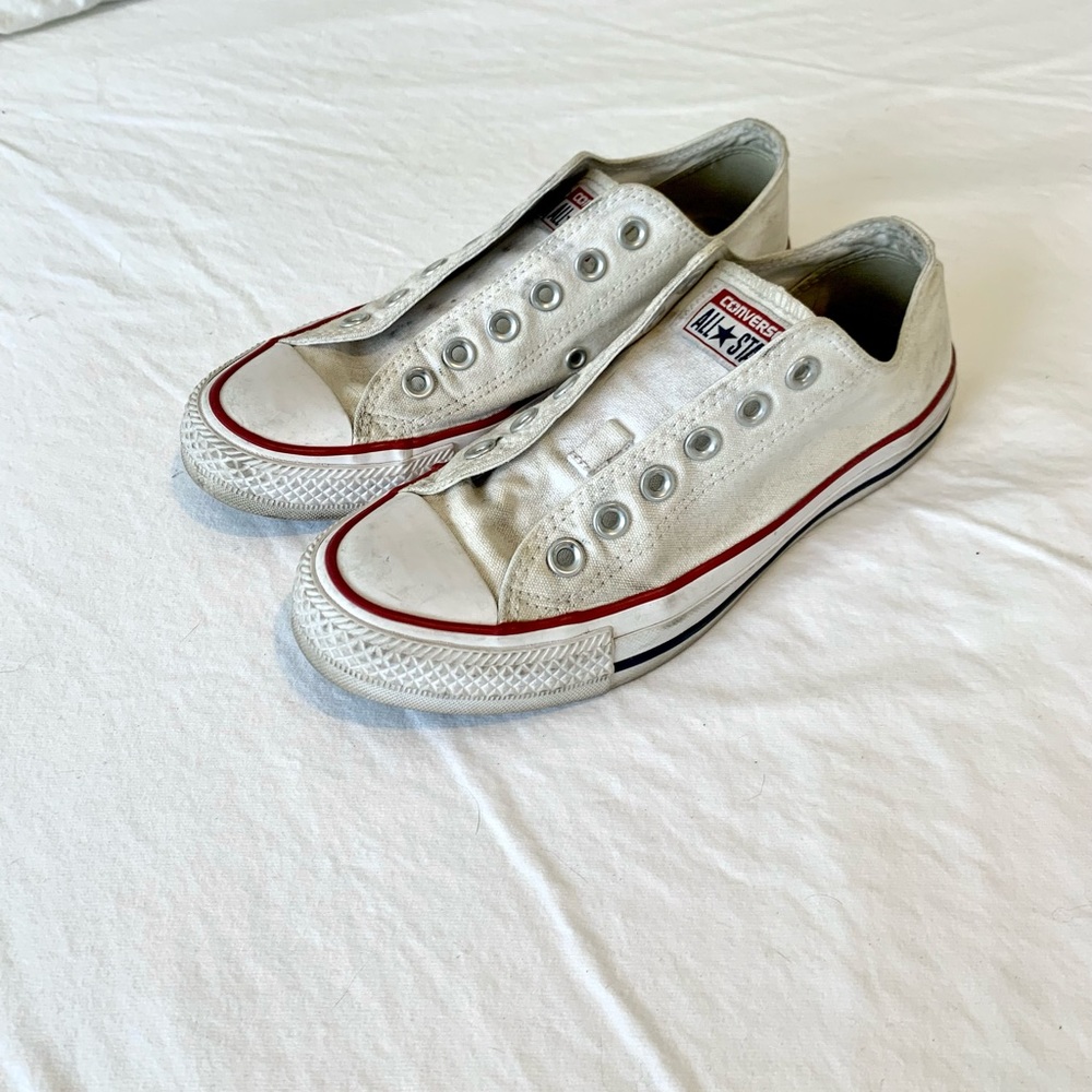 Converse white low sneakers